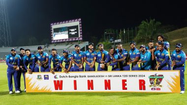 Sri Lankan Cricketers Perform Timed Out Celebration Following 2-1 T20I Series Victory Against Bangladesh (See Pic)