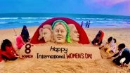 International Women's Day 2024 Sand Art: Sudarsan Pattnaik Dedicates Stunning Sand Art to Women Around the World (View Post)