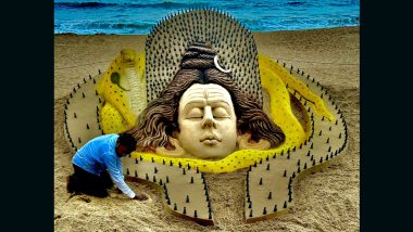 Mahashivratri 2024 Sand Art: Sudarsan Pattnaik Sculpts Lord Shiva Sculpture To Celebrate Maha Shivratri Festival (View Post)