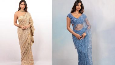 Bollywood Superstar Shah Rukh Khan’s Daughter, Suhana Khan, Is the Epitome of Grace and Elegance in Sarees (View Pics)