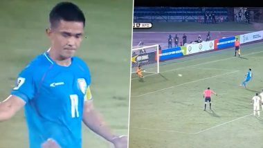 Sunil Chhetri Goal Video: Watch Indian Football Team Captain Convert From Spot-kick During India vs Afghanistan FIFA World Cup Qualifiers 2026