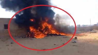 IAF Aircraft Crash: Tejas Crashes in Jaisalmer in First Incident Involving Indigenous LCA, No Casualties (Watch Video)