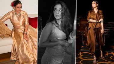 Tabu Makes Stunning Fashion Statement in Multiple Gold-Toned Looks for the Promotional Events of Her Upcoming Film, Crew (View Pics)