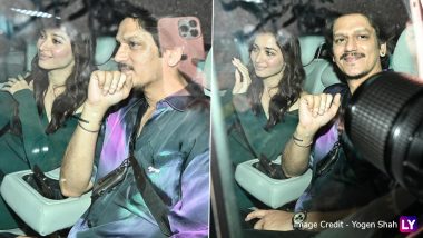 Tamannaah Bhatia and Boyfriend Vijay Varma Attend Karan Johar’s Party; Couple Poses Adorably for the Paparazzi (Watch Video)