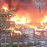 Thane Fire: Massive Blaze Erupts in a Scrap Yard in Kadegaon (Watch Video)