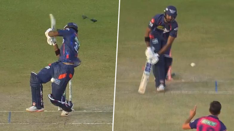 Trent Boult Breaks Devdutt Padikkal’s Helmet With Fiery Bouncer, Dismisses Him Next Ball During RR vs LSG IPL 2024 Match (Watch Videos)