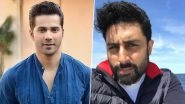 &lsquo;That&rsquo;s a Lie&rsquo; Quips Varun Dhawan After Abhishek Bachchan Calls Him His &lsquo;Inspiration&rsquo;; Duo&rsquo;s Fun Banter Steals the Spotlight (Watch Video)