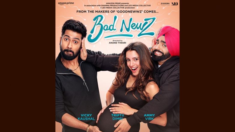 Bad Newz: Makers Unveil New Poster of Vicky Kaushal, Triptii Dimri, and Ammy Virk's Fun Look In Anand Tiwari's Directorial (View Pic)