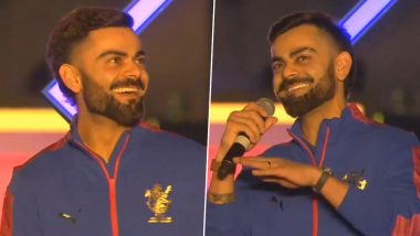 ‘I Feel Embarrassed When You Refer Me as the King’, Virat Kohli Reacts to On Being Called King By Presenter During RCB Unbox Event Ahead of IPL 2024 (Watch Video)