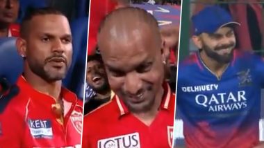 Virat Kohli Breaks Out in Laughter After Seeing Shikhar Dhawan's Lookalike During RCB vs PBKS IPL 2024 Match (Watch Video)