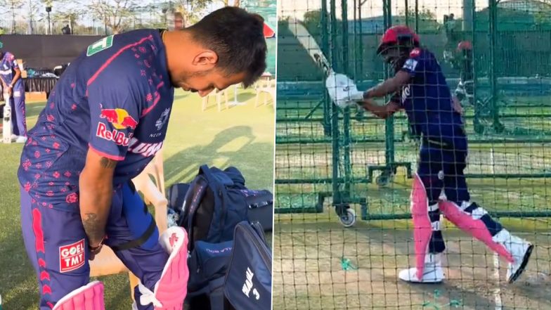 ‘I’m the New Opener’ Yuzvendra Chahal Hilariously Promises to Score More Runs Than Jos Buttler, Bats in Rajasthan Royals Nets Ahead of IPL 2024 (Watch Video)