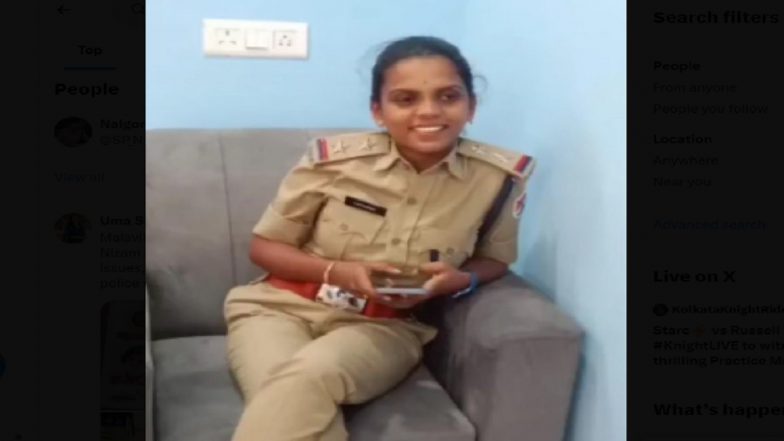 Fake Female Police Officer Arrested: Woman Pretending To Be RPF Sub-Inspector Held in Telangana’s Nalgonda (Watch Video)