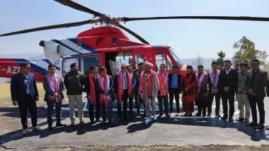 Manipur Heli Service Launched: CM N Biren Singh Launches Imphal-Ukhrul-Imphal Route Helicopter Service for Better Connectivity