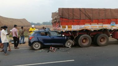 Andhra Pradesh Road Accident: Five People including Newly-Wed Couple Killed in Nandyal after Car Hits Parked Truck (Watch Video)