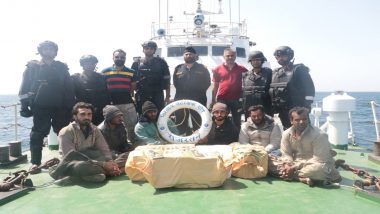 Pakistani Boat With Six Crew Members Carrying Drugs Caught off Gujarat Coast, 80 Kg Contraband Worth Rs 480 Crore Seized