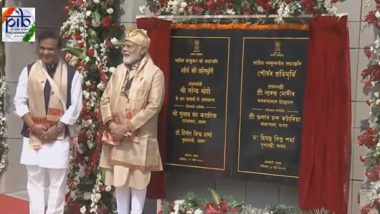 Assam: PM Narendra Modi Unveils 84-Foot-High Statue of Lachit Borphukan in Jorhat (Watch Video)