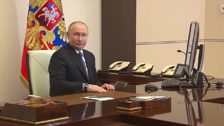 Russia Presidential Elections 2024: Vladimir Putin Casts His Vote Online on Day 1 of Presidential Polls (Watch Video)