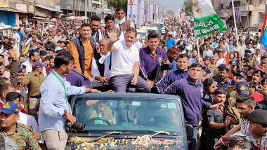 Madhya Pradesh: Rahul Gandhi-Led Bharat Jodo Nyay Yatra Resumes From Shivpuri on Day 3 in State, Addresses Public Gathering (Watch Video)