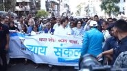 Mumbai: Congress Leader Rahul Gandhi Holds &lsquo;Jan Nyay Padyatra&rsquo; From Mani Bhavan Sangrahalaya to August Kranti Maidan (Watch Video)