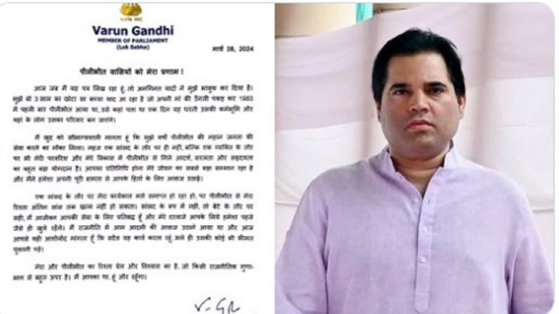 I Am Committed To Serve You Throughout My Life&rsquo;: Varun Gandhi Pens Note for People of Pilibhit After BJP Denies Him Lok Sabha Poll Ticket (View Post)