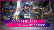 LSG vs GT IPL 2024 Stat Highlights: Yash Thakur Stars As Lucknow Super Giants Beat Gujarat Titans For The First Time