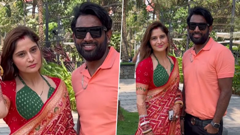 Arti Singh and Hubby Dipak Chauhan Make First Appearance Post Wedding; Actress Sports Sindoor (Watch Video)