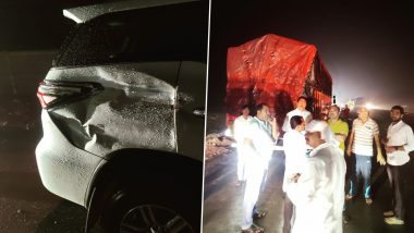 Nana Patole Accident: Maharashtra Congress President Narrowly Escapes After Truck Rams Into His Car in Bhandara (See Pics)