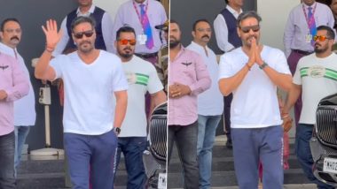 Ajay Devgn Turns 55! Maidaan Star Greets Fans Outside Mumbai Home (Watch Video)