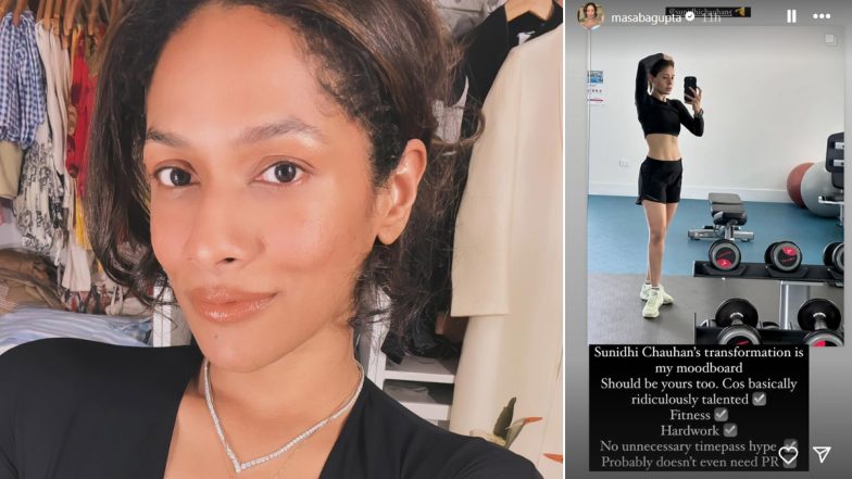 Masaba Gupta Praises Sunidhi Chauhan’s Workout Regime on Insta; Calls Singer’s Transformation Her ‘Moodboard’ (See Pic)