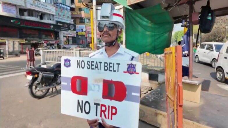 AC Helmets to Cops in Gujarat: Vadodara Traffic Police Provides AC Helmets Developed by IIM Students to its Personnel to Help Beat Scorching Heat (Watch Video)