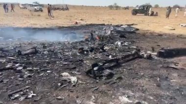 IAF Remotely Piloted Aircraft Crashes in Jaisalmer, Inquiry Ordered To Ascertain Accident Cause (Watch Video)