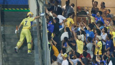 IPL 2024: MS Dhoni Lights Up Wankhede With Hat-Trick of Sixes Against Mumbai Indians, Gifts Match-Ball to Fan