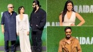 Maidaan Screening: Ajay Devgn, Boney Kapoor, Janhvi Kapoor, Arjun Kapoor and Mannara Chopra Arrive in Style (Watch Videos)