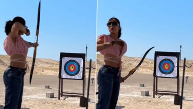 Rashmika Mandanna Strikes Bullseye in Archery Adventure During Vacation, Pushpa 2 Actress Calls It ‘A Fun Day’ (Watch Video)