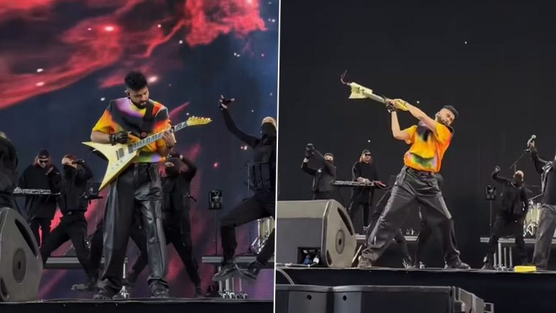 AP Dhillon Breaks Guitar On Stage During Coachella Performance, Netizens React (Watch Video)