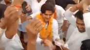 Mahanaryaman Scindia Dance Video: Union Minister Jyotiraditya Scindia's Son Dances With People During Election Campaign in Guna (Watch Video)