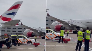 UK: Virgin Atlantic Boeing 787 Collides With British Airways Airbus on Ground at London's Heathrow Airport, Video Surfaces