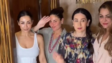 Kareena Kapoor Khan, Malaika Arora, Karisma Kapoor and Amrita Arora Make Glamorous Entry at Manish Malhotra’s Party; BFFs Strike a Pose for the Paparazzi (Watch Video)