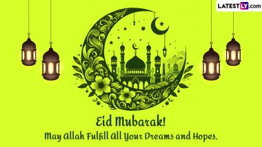 Eid Mubarak 2024 HD Images & Wallpapers: Send Wishes, Greetings, WhatsApp DPs, Chand Raat Mubarak Messages, Quotes & SMS To Celebrate Eid al-Fitr