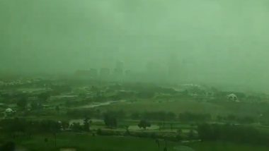 Dubai Sky Turns Green: Amid Approaching Storm, the Sky in UAE City Turns Hazy Green (Watch Videos)