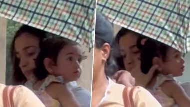Alia Bhatt Spotted Leaving Kareena Kapoor’s Residence With Daughter Raha; Actress Cradles Little One in Her Arms (Watch Video)