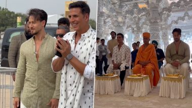 Bade Miyan Chote Miyan: Akshay Kumar and Tiger Shroff Seek Blessings at Abu Dhabi's First Hindu Temple (Watch Video)