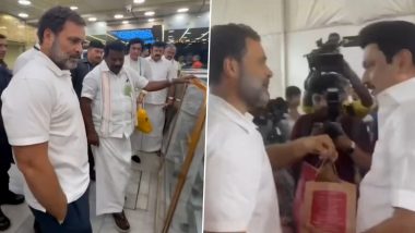 Rahul Gandhi Gifts Mysore Pak to MK Stalin: Tamil Nadu CM Says He Is Touched and Overwhelmed by the 'Sweet Gesture' From His Brother