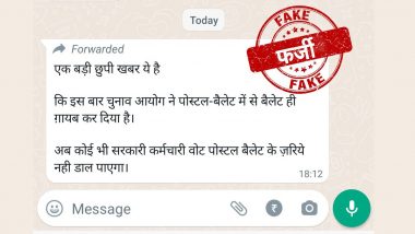 No Postal Ballot for Govt Employees? ECI Debunks Fake WhatsApp Message