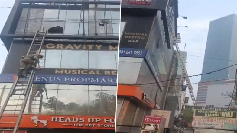 Noida Fire Video: Massive Blaze Erupts at Restaurant in Sector 18, No Casualties Reported