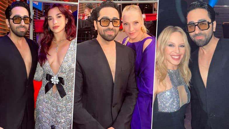 Time 100 Gala: Ayushmann Khurrana Poses With Dua Lipa, Kylie Minogue and Uma Thurman at the Event in New York (See Pics)