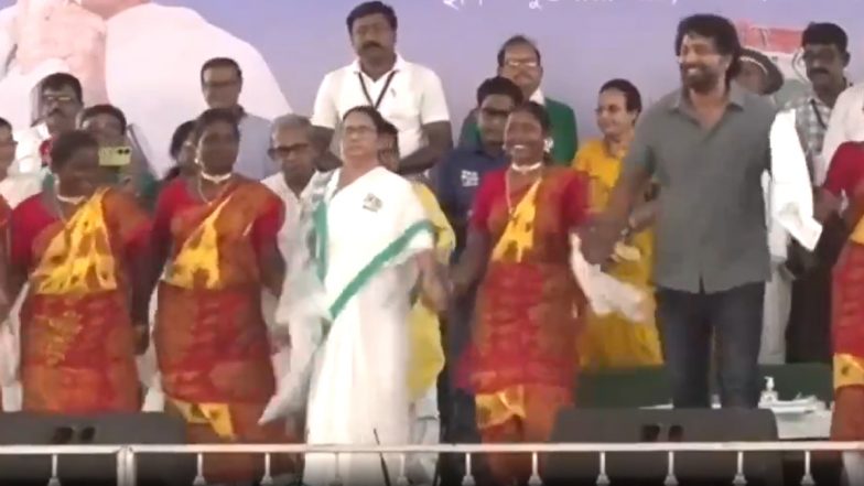 Mamata Banerjee Dances With Local Artists on Stage During Public Rally in West Bengal’s Ghatal (Watch Video)