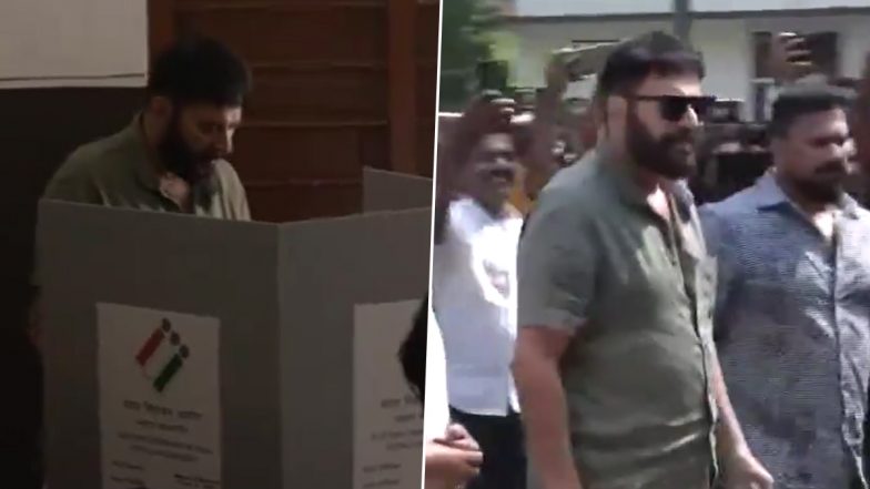 Lok Sabha Elections 2024: Mammootty Casts His Vote at Polling Booth in Kerala, Gets Mobbed by Fans (Watch Video)