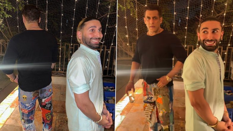 Orry Aka Orhan Awatramani Risks It All for a Photo With Salman Khan at Sohail Khan’s Eid Party (See Pic)