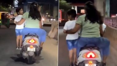 Bengaluru Couple Makes Child Stand on Footrest While Riding Scooty, Rider Fined After Video Goes Viral